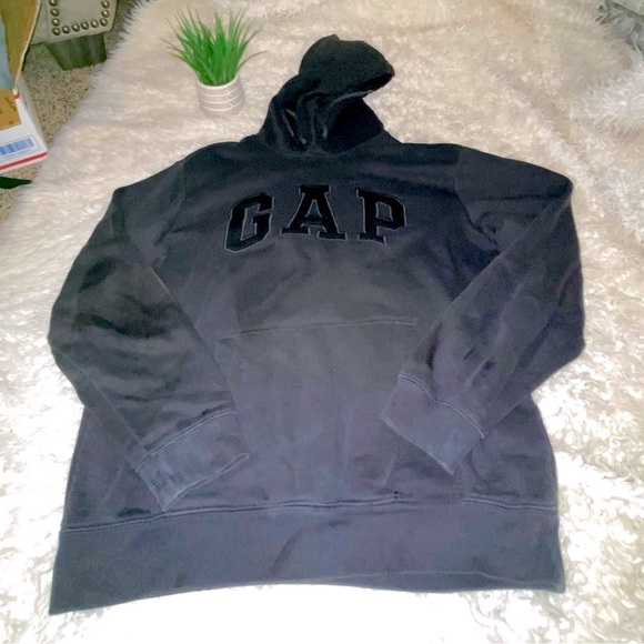 Y2K Gap Womens grey black hoodie embroidered GAP, size S - Picture 3 of 6
